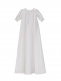 Klione white baby christening dress Kotitie for baptisms, christening or naming parties. The front of the christening dress has a beautiful lace and the back has a buttoning.