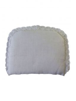 Linen christening pillow for christening. A christening pillow makes it easier to hold the child in your arms during the christening ceremony.