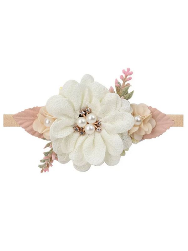 Beautiful flower headband, white