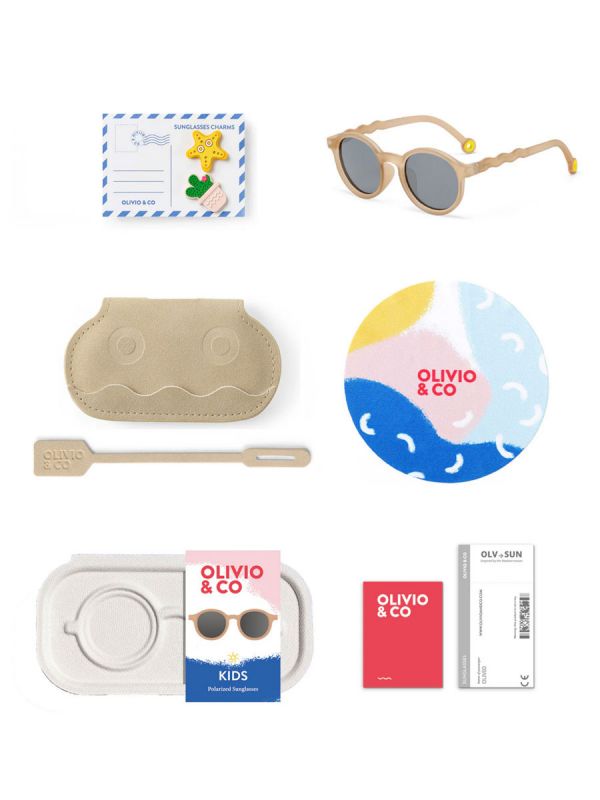 Olivio&Co Children's Sunglasses Kids 3-5 years, Oval Sand Beige