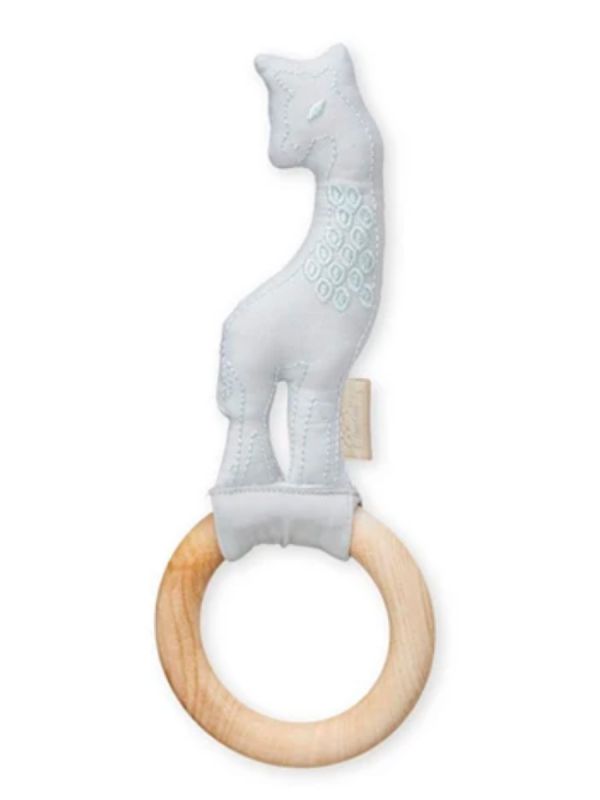 Charming Cam Cam Copenhagen rattle shaped as a small giraffe.