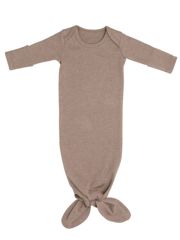 Knotted nightgown for newborn, clay