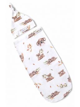 Snuggle Hunny Swaddelini swaddle and hat – koala
