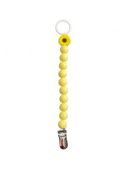 Pacifier holder flower, yellow