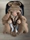 Warm teddy ear boucle car seat blanket – brown