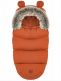 Winter stroller footmuff with bear ears and fur, caramel