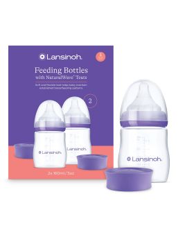 Lansinoh NaturalWave baby bottle 2x160ml, 1mth+
