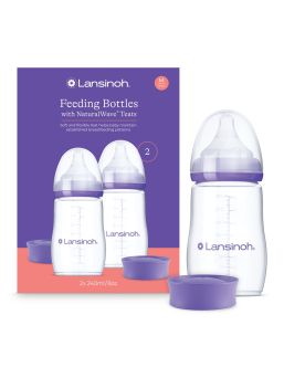 Lansinoh NaturalWave baby bottle 2x240ml, 3 mth+