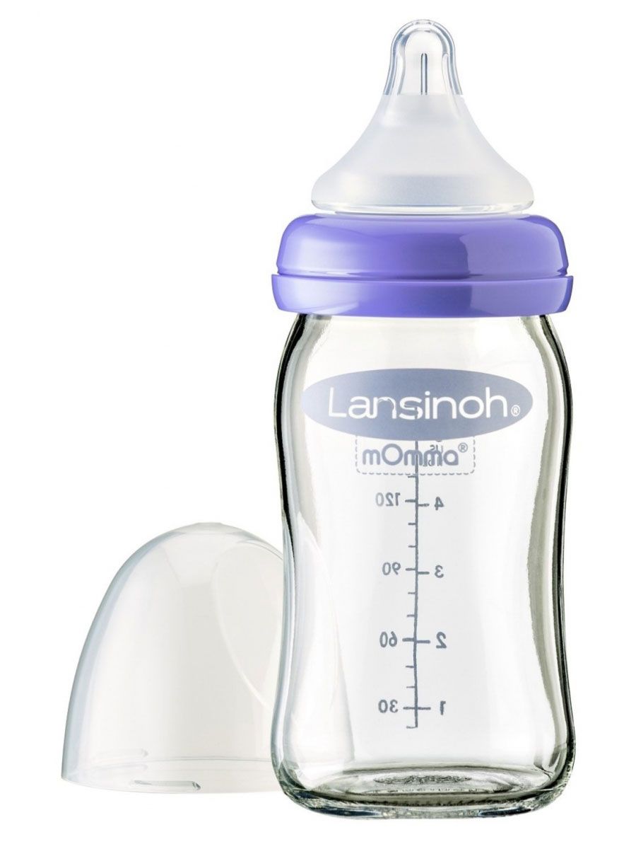 Glass Baby bottle 160ml (0m+), LANSINOH