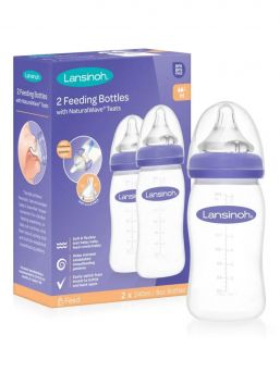 LANSINOH Baby bottle 3m+ 240ml 2-PACK