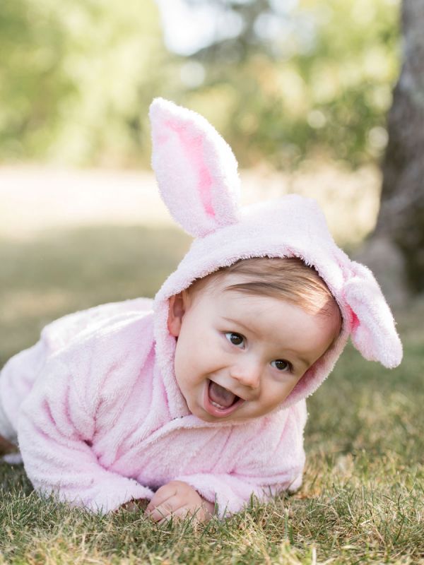 Bath robe 1-2y, rabbit pink