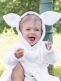 Bath robe 1-2y, rabbit white