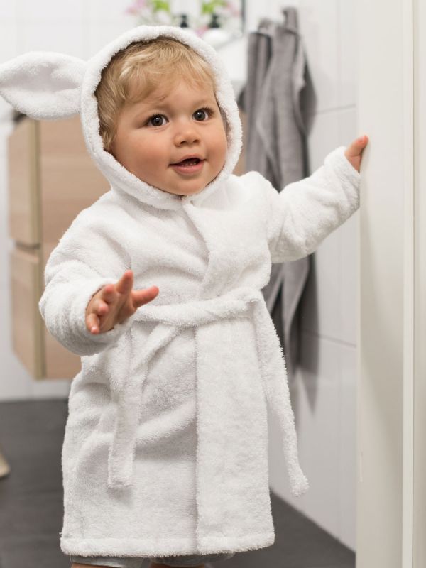 Bath robe 1-2y, rabbit white
