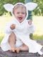 Bath robe 1-2y, rabbit white