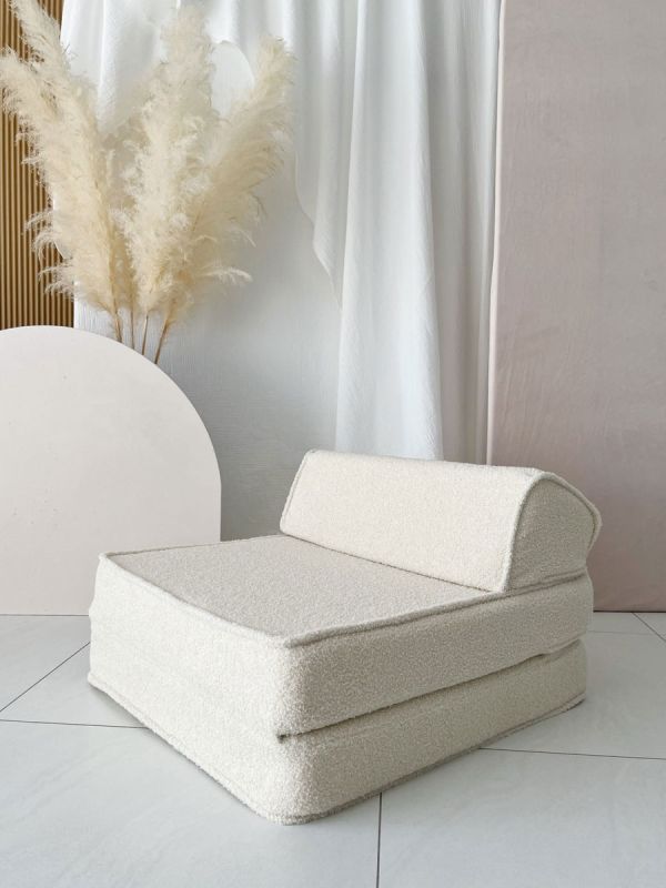 Children's recliner 3in1, bouncle cream