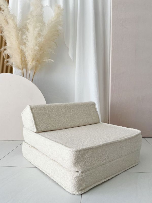Children's recliner 3in1, bouncle cream