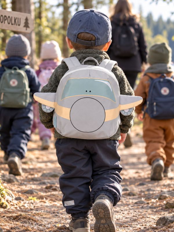 Children's Backpack Lässig - Flygplan grey