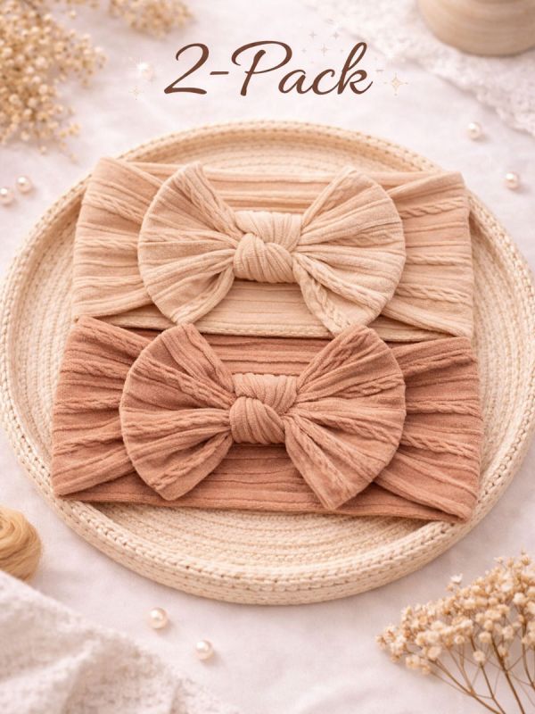 Wide bow headband for baby 2-pack