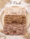 Wide bow headband for baby 3-pack, natural