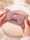 Wide bow headband for baby 3-pack, peach blush