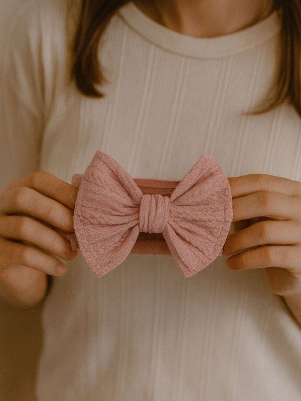 Wide bow headband for baby 3-pack, roses