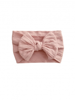 Wide bow headband for baby, rosa