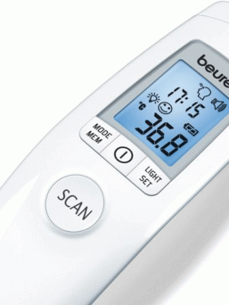 The Beurer FT90 Infrared thermometer can be used to measure body temperature in just a few seconds, as well as the temperature of surfaces such as a baby bottle and the room.