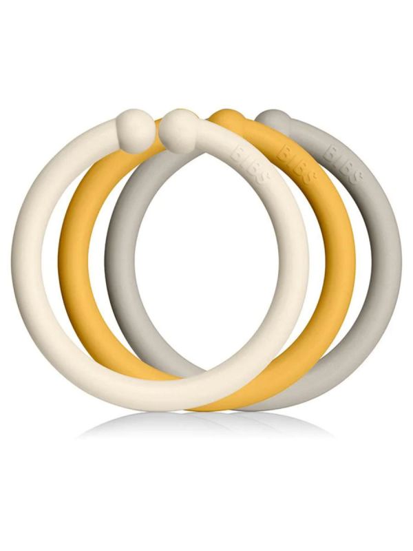 Bibs Loops ring, 12pcs, Ivory/Honey/Sand