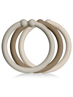 Bibs Loops ring, 12pcs, Sand/DarkOak/Vanilla