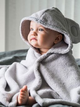 Luin Living Baby towel 0-5v, Pearl Grey