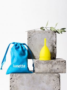 Lunette storage bag for menstrual cups.