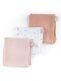 Organic Cotton Muslin Cloths 3-Pack, flower pink | DOOMOO