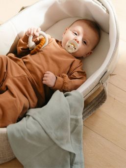 Organic Cotton Muslin Cloths 3-Pack, leaves green | DOOMOO