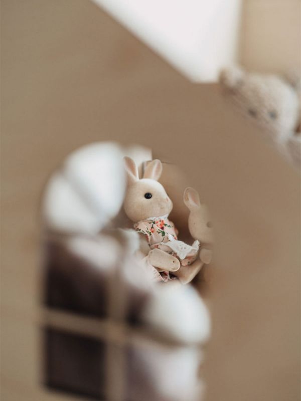 Natural wooden dollhouse