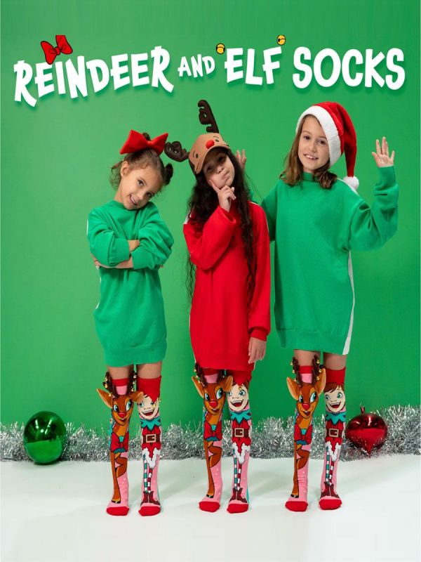 MADMIA Funny Reindeer and Elf Christmas Stockings