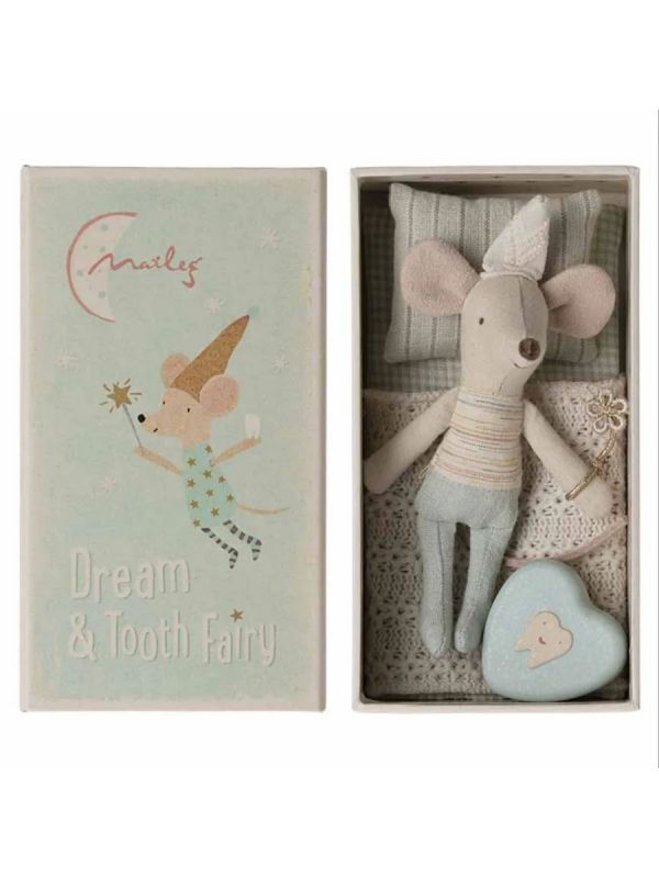 Maileg Tooth Fairy Box Set – Little Brother Mouse & Metal Tooth Box for Child's First Tooth