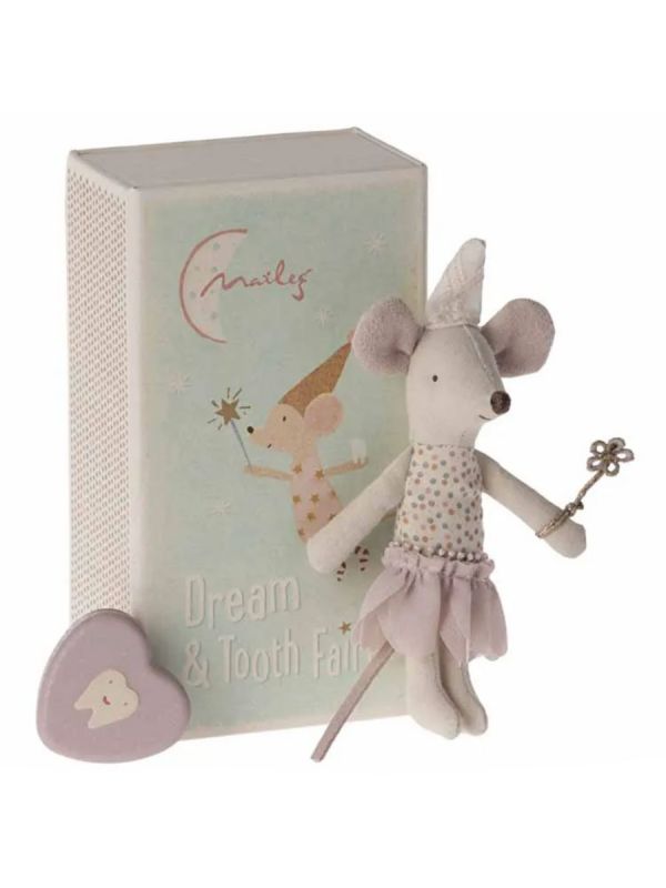 Maileg Tooth Fairy Box Set – Little Sister Mouse & Metal Tooth Box for Child's First Tooth