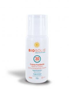 This sun cream melts on the skin like butter, has a high sun protection factor and leaves no white residue after application.  It does not contain zinc or nanoparticles.