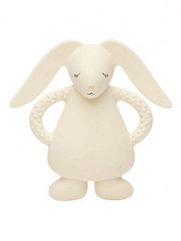 Moonie Natural rubber teether, bunny cream