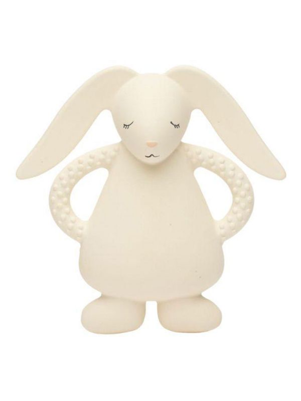 Moonie Natural rubber teether, bunny cream