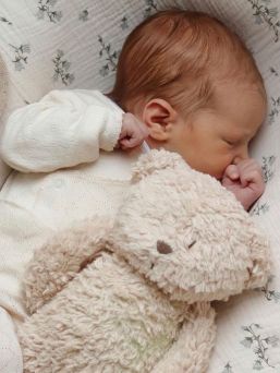 Moonie bear soothes your baby for sleep - soothing Pink noise and dim night light help even in challenging sleep situations.