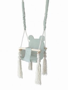 Teddy bear baby swing, mint
