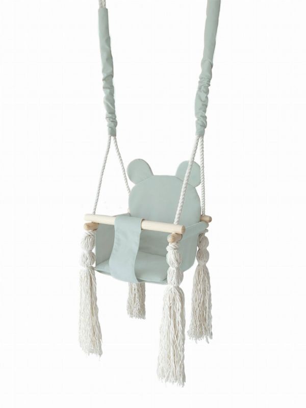 Teddy bear baby swing, mint