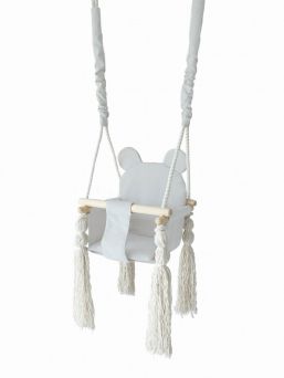 Teddy bear baby swing, light grey