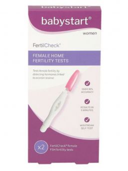 A Babystart fertility test for women, which shows whether you have reduced fertility or not. The test is simple and performed at home. The results are displayed within 5 minutes and are 99% safe. Two tests per package