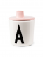 Design Letters cover to melamine cup. A cover that changes the Design Letters melamine cup into a baby's mug.