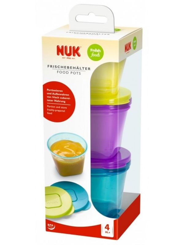 NUK Fresh Foods puree jars are ideal with homemade purees. They are easy to fill and store in the fridge or freezer.