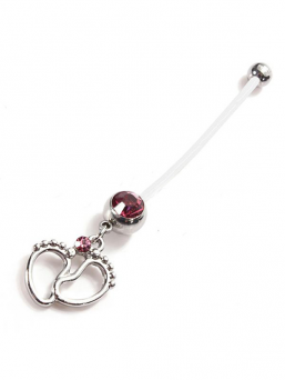 Navel jewel - Baby feet (open blue)