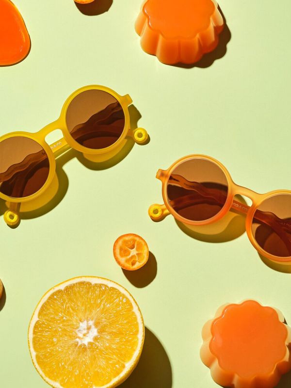 Olivio&Co Children's Sunglasses Kids 3-5 years, Round Citrus Yellow