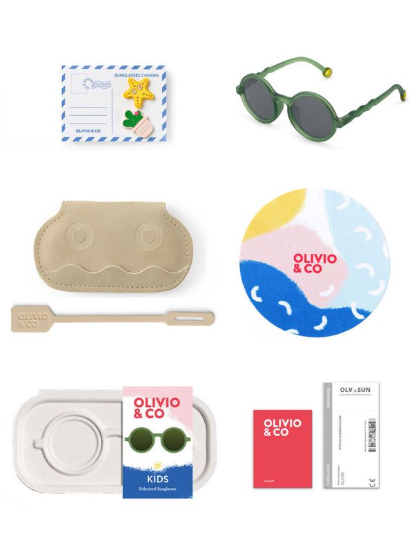 Olivio&Co Children's Sunglasses Kids 3-5 years, Round Olive Green